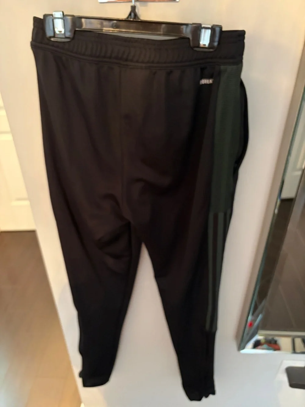 Adidas Black Joggers with Dark Grey Side Stripes - Picture 2 of 4